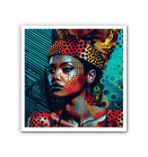 Pencil sketch portrait on wrapped canvas displayed in a living room.